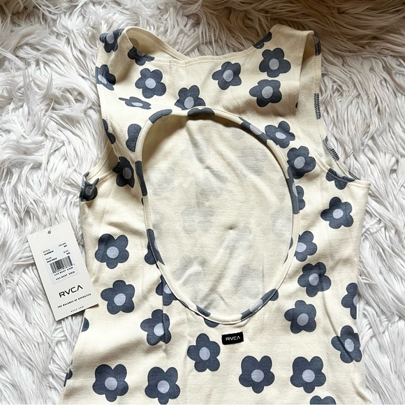 RVCA gogo mini dress white and blue 70s style size XS - Picture 5 of 7